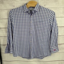 Peter Millar Summer Comfort Plaid Button Down Shirt Mens XL Performance