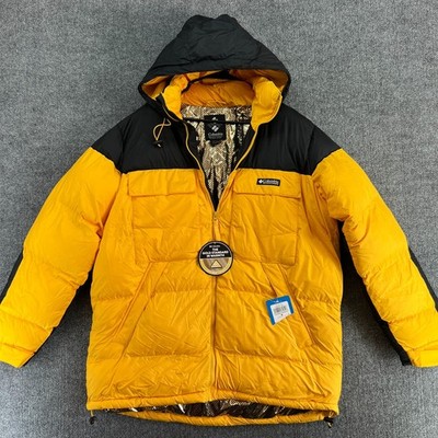 NEW Columbia Ballistic Ridge Men's MEDIUM Oversized Puffer Coat GOLD OMNI HEAT