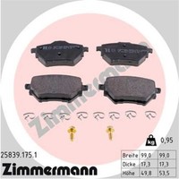 Zimmermann BremsbeläGe Hinten FüR Opel Grandland X Combo Life Peugeot 308 SW II