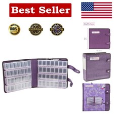 Elegant 56 Compartment Bead Organizer with Locking Compartments Faux Suede