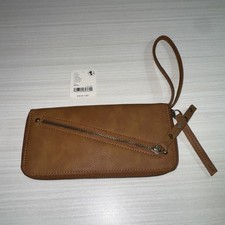 Free People Distressed Brown Vegan Leather Wristlet Wallet NEW Womens Wallet