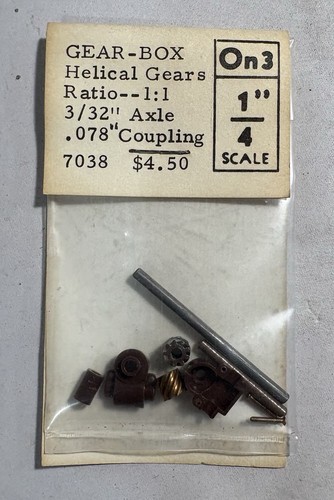 Engranajes helicoidales de caja de cambios Grandt Line 7038 On3 de colección relación 1:1 eje 3/32 nuevo en stock | Condition: New