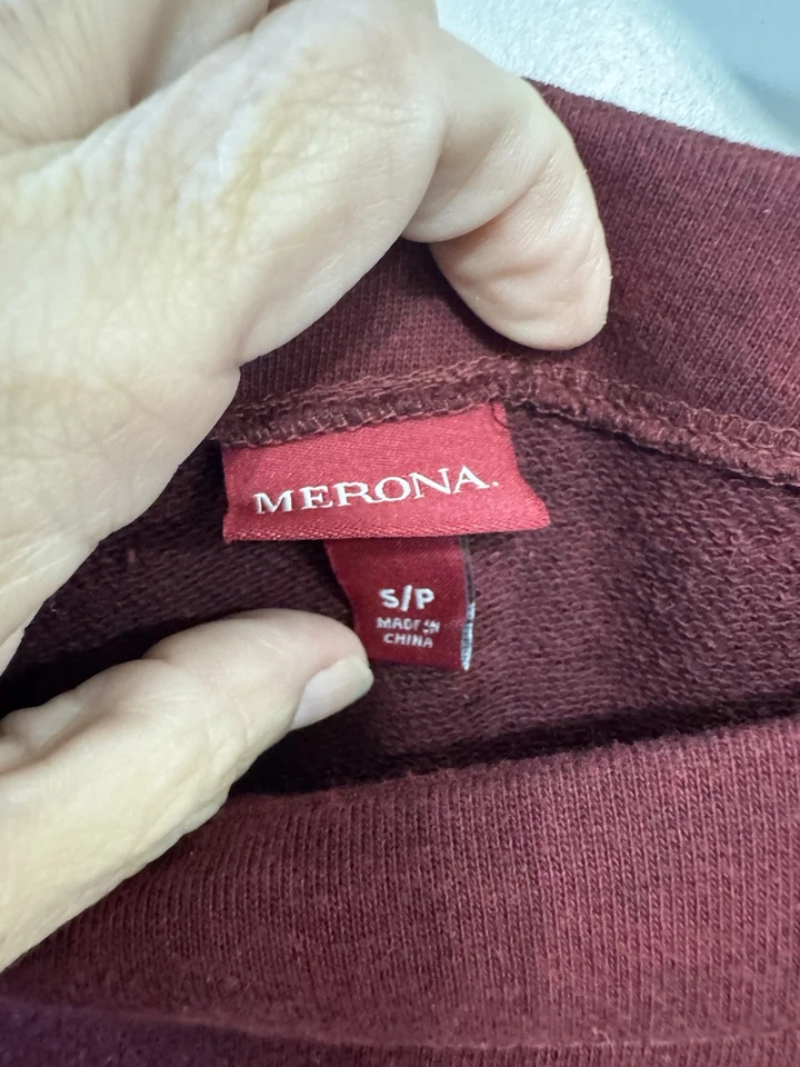Merona 卫衣 船领连衣裙 S 码 勃艮第色 — 第 3/4 张图片