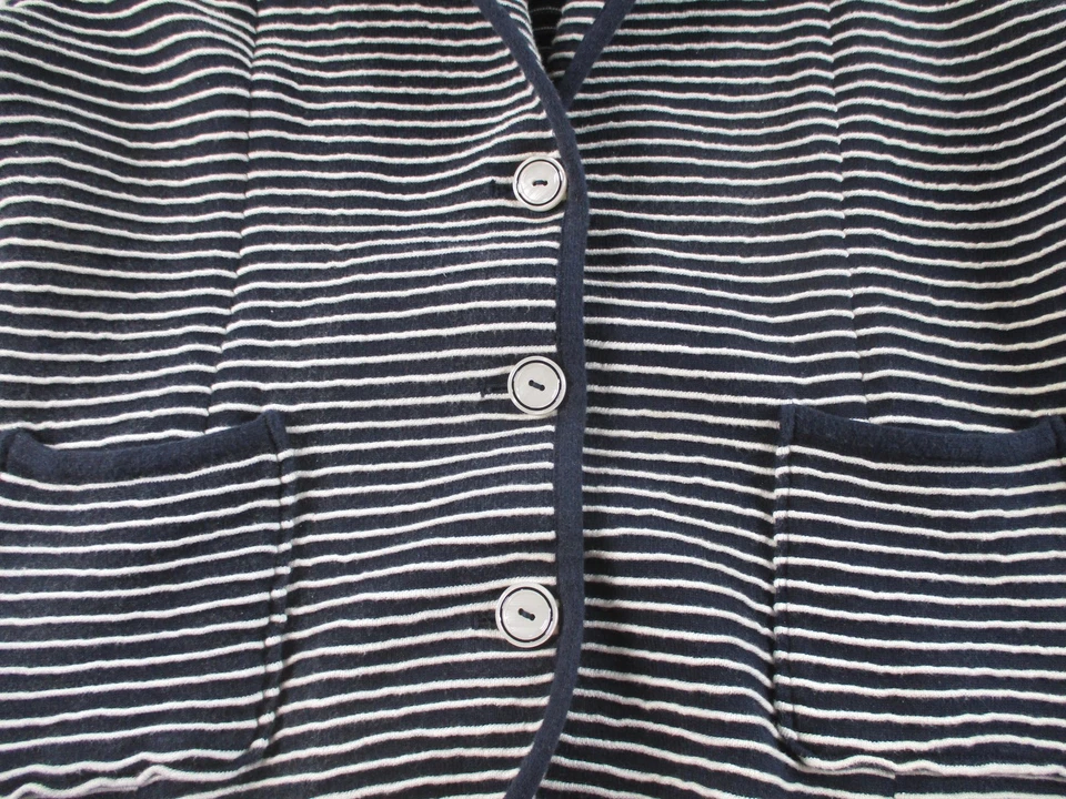 Brooks Brothers 346 Suéter Blazer Mujer XL Azul Marino Rayas Tejido Chaqueta Cárdigan Foto 2 de 4