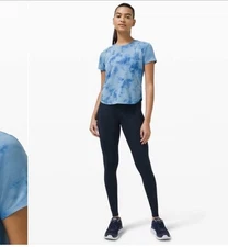 Lululemon Lightweight Run Kit Short Sleeve Tidal Dye Vapor Hawaiian Blue Sz8