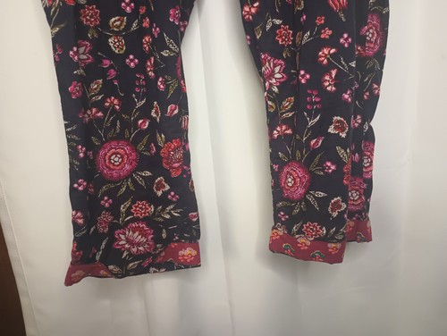 Sundance Leia Floral Pants Medium Cropped Pull On Lounge Festival Bohemian - Picture 4 of 10