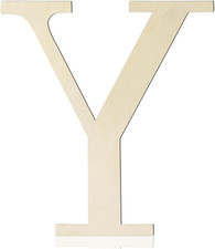 Large Wooden Letters 12 Inch Paintable Wood Letter Y for Wall Decor, 1/5 Inch Th