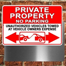 Private Property No Parking Violators Towed At Owners Expense Sign METAL SPP012