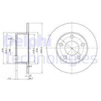 Delphi 2X Bremsscheibe Hinten Ø245 Mm Voll FüR VW Passat Variant 3B6 1.9 TDI
