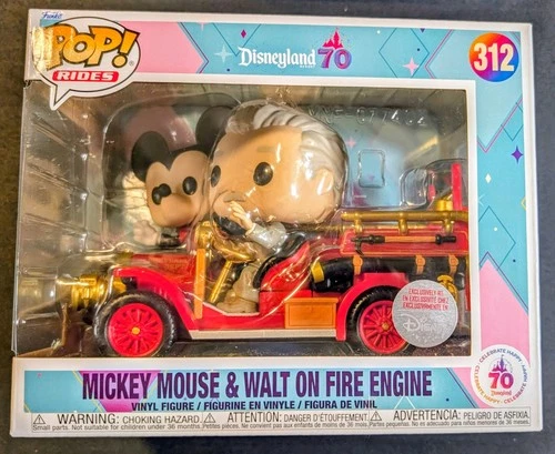 Funko Pop Rides Mickey Mouse & Walt On Fire Engine  2025 Disney Parks Exclusive