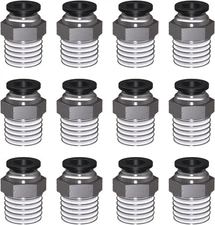 12 Packs 3/8 OD Tube x 3/8 NPT Straight Push Connect Fittings, Pneumatic
