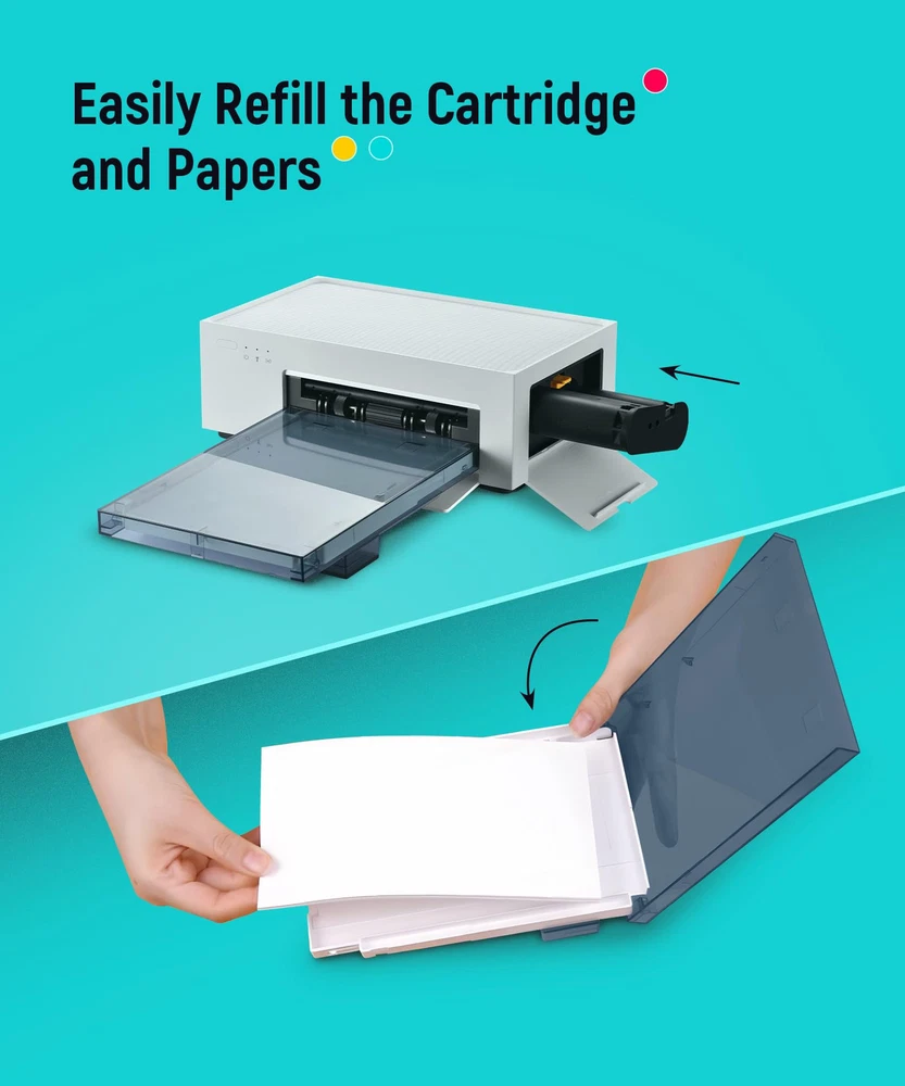 Photo Printer Paper Bundle: 2 Ink Cartridges Refill & 80 Photo Sheets Photo Printer Paper Bundle: 2 Ink Cartridges Refill & 80 Photo Sheets