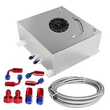 Universal 15 Gallon 60L Fuel Cell Polished Aluminum Fuel Tank 15 Gallon Silver