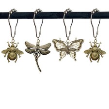 12Pcs Dragonfly Butterfly Bee Shower Curtain Hooks  Rust Proof Stainless Steel...
