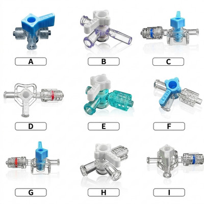 50PCS Stopcock 3-Way Luer Lock Catheter Connection Disposable Sterile Supply