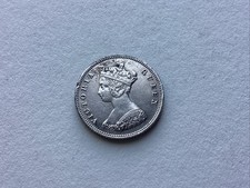 Scarce Hong Kong 1863 FIRST Issue 10 Cent Higher Grade Silver Coin! KM#6.1