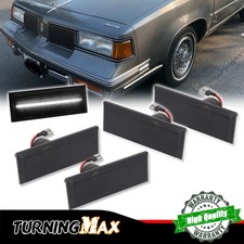 4x LED Side Marker Lights Lamps Smoke White For Oldsmobile Cutlass 442 1981-1988
