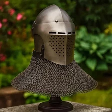 Medieval Spoleto Bascinet Helmet 16 Gauge Steel Knight Armor Christmas Gift