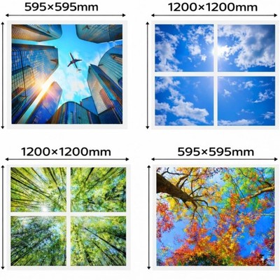 Dekorative Deckenpaneele LED Fliesen 595x595 / 1200x1200 mm bedruckt Himmel Natur PVC