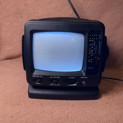 #ad Portable 5 Inch Black amp; White TV with AM FM Radio 502R Works NO CORD $25.00