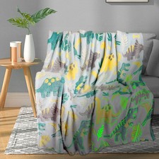 Glow in The Dark Dinosaur Blanket for Boys - Soft Fleece 50"x60", Dinosaur3
