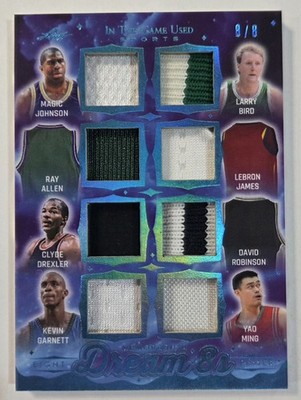 2025 Leaf ITG Magic Johnson Larry Bird LeBron James Garnett Yao 8 Jersey #8/8