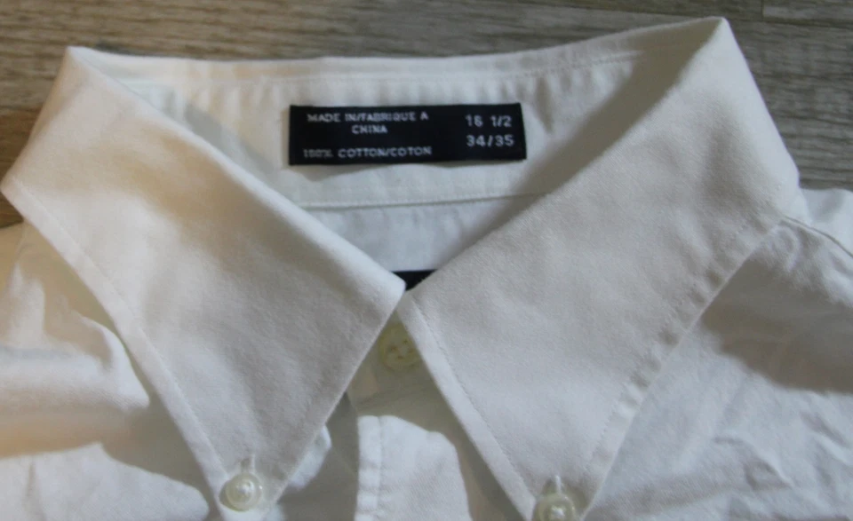 Nautica Long Sleeve Dress Shirt Mens 16.5 34/35 White button down Vintage Oxford - Image 2 of 4