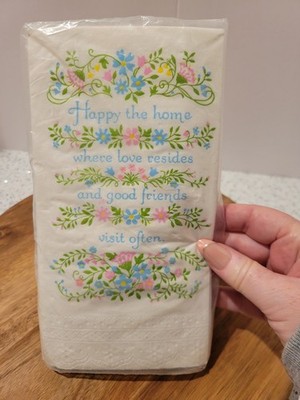 Vintage Hallmark Guest Towels Paper 12 New Old Stock Happy Home Cottagcore