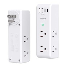 Surge Protector Outlet Extender with Rotating Plug, 6 AC Multi Plug Outlet with