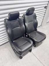 Ram Laramie Black Leather Crew Cab Seats 13-18 1500 2500 3500 FRONT PAIR ONLY