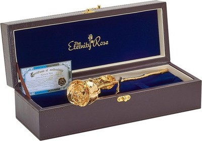 Gold Dipped Rose 24K, Romantic Gifts for Her, Real Preserved Flower, 11.5'', Anni