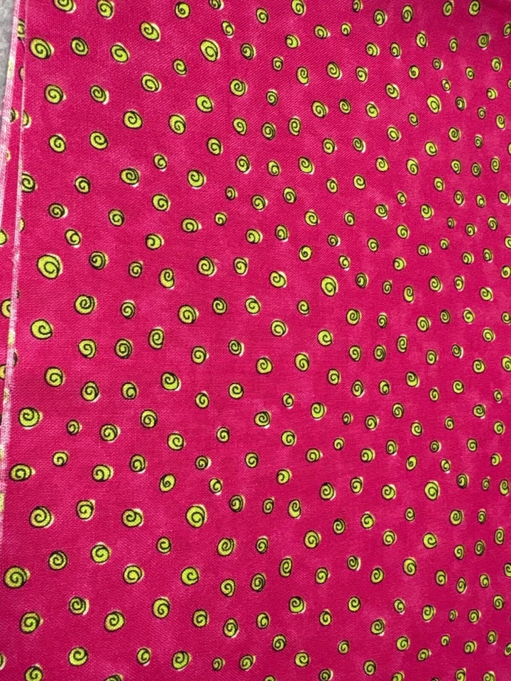 Pink & Green Swirl Quilting Fabric by Blank Quilting 6.5" x 39" Cotton Craft - Image 2 of 4
