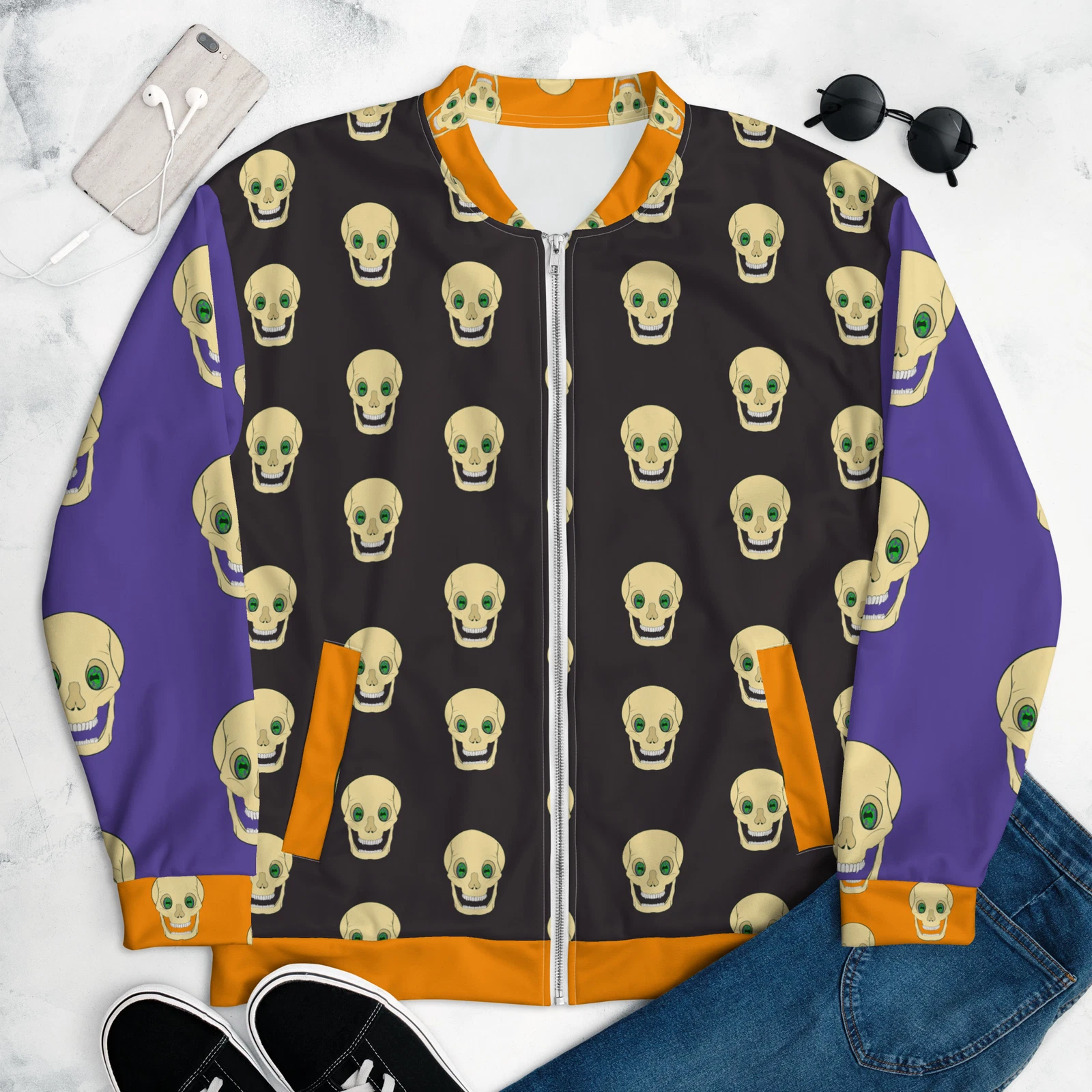Spooky Skull Bomber Jacket