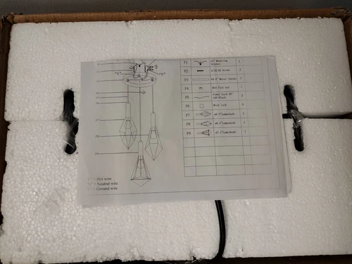 LIVING DISTRICT 16" JAGO 3 BLACK PENDANT CEILING LIGHT-LDPD2108 - Picture 4 of 5