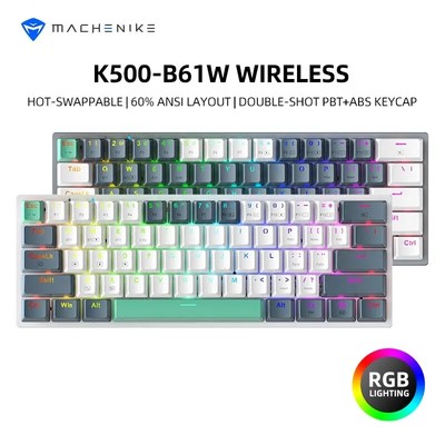 K500-B61W Wireless Mechanical Keyboard 60% ANSI Layout Hot-Swapable Tri-mode