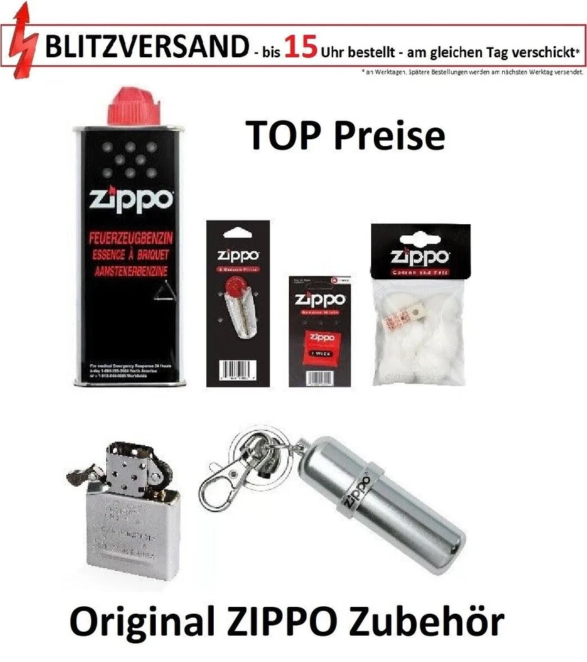 ZIPPO - Feuersteine - Benzin - Watte - Filz - Docht und mehr - Zippo & Co.