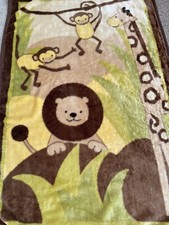 Lambs  Ivy Jungle Baby Blanket Plush Throw EUC 43x29 G1