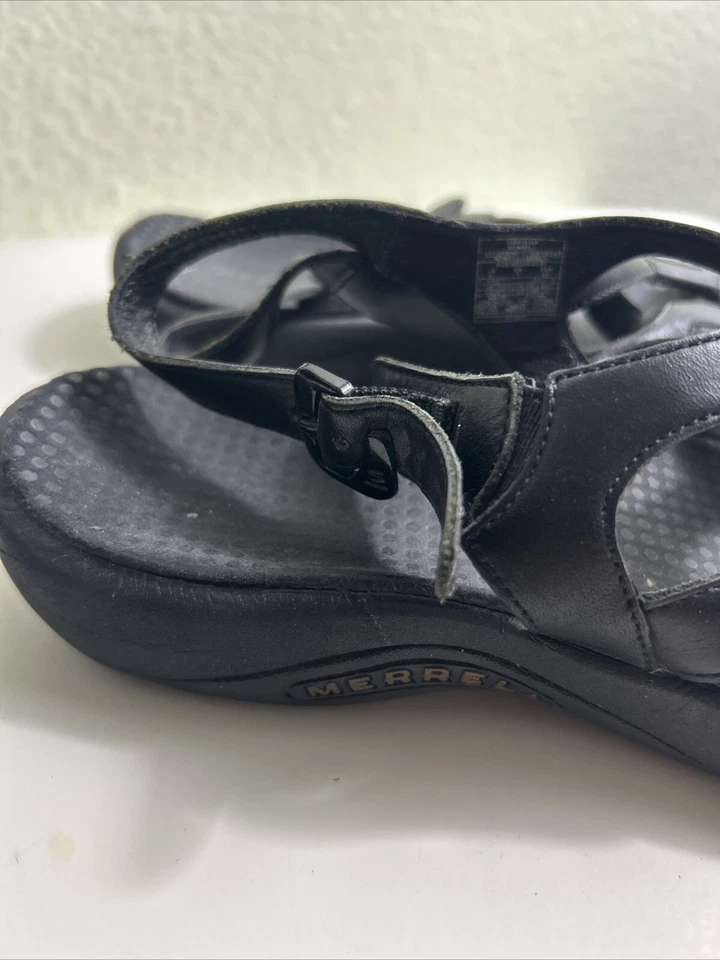 Sandalias Merrell para mujer talla 9 agave medianoche cuero negro hebilla zapatos Foto 3 de 4