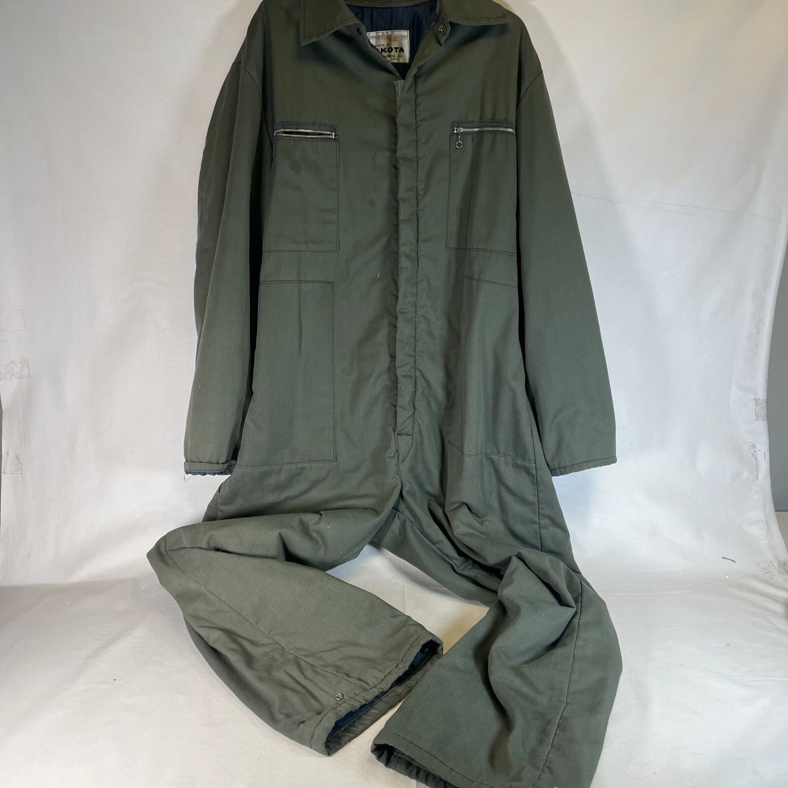 Vtg Mens Large Dakota Outerwear Insulated Hunting Coveralls USA-Read Flaws
