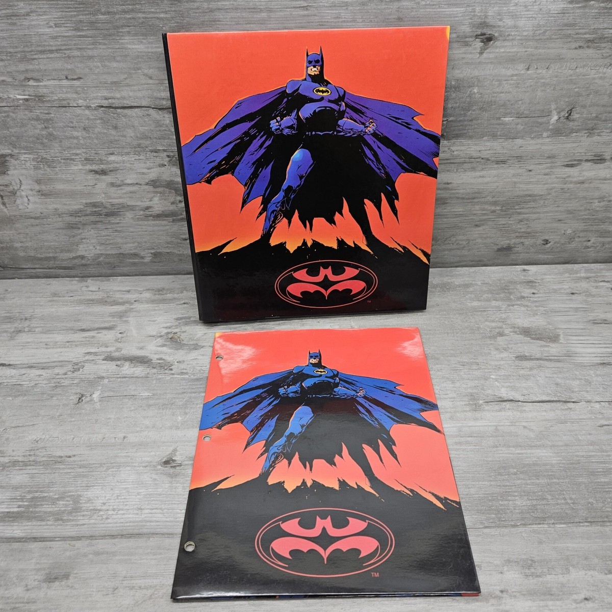 VTG 1997 Batman Robin Impact DC Comics 3 Ring Binder and Folder