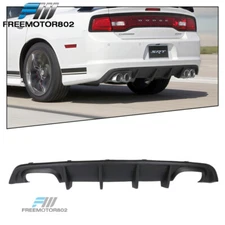 Fit 12-14 Dodge Charger SRT8 Quad Exhaust PP Rear Bumper Diffuser Lip Spoiler