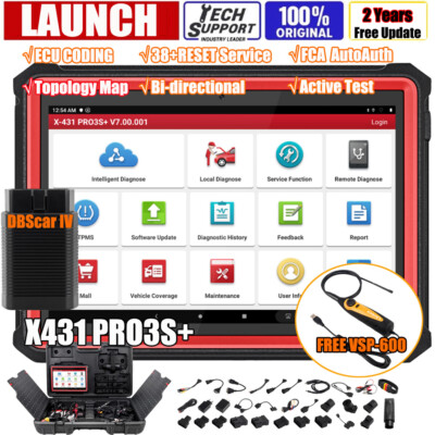 LAUNCH X431 PRO3S+ PRO Elite Car Diagnostic Scanner Tool ECU Coding OBD Reader