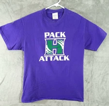 Port and Company Shirt Pack Attack Mens Medium M Purple H Logo Short Sleeve