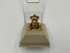 Max Factor Vintage Gold Teddy Bear Pendant with Aquarius Solid Perfume