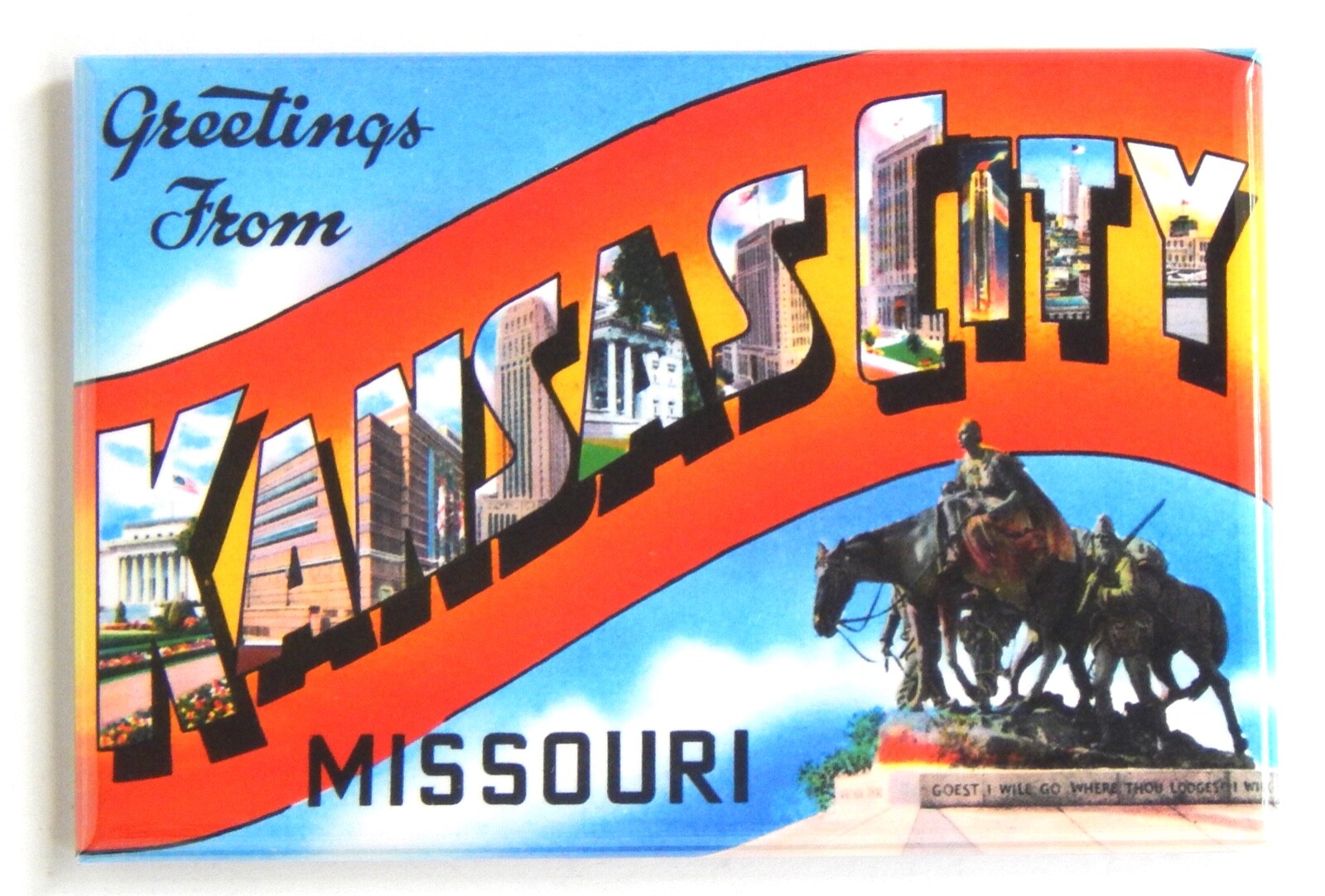 Greetings from Kansas City Missouri FRIDGE MAGNET travel souvenir "style B"