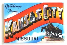 Greetings from Kansas City Missouri FRIDGE MAGNET travel souvenir "style B"