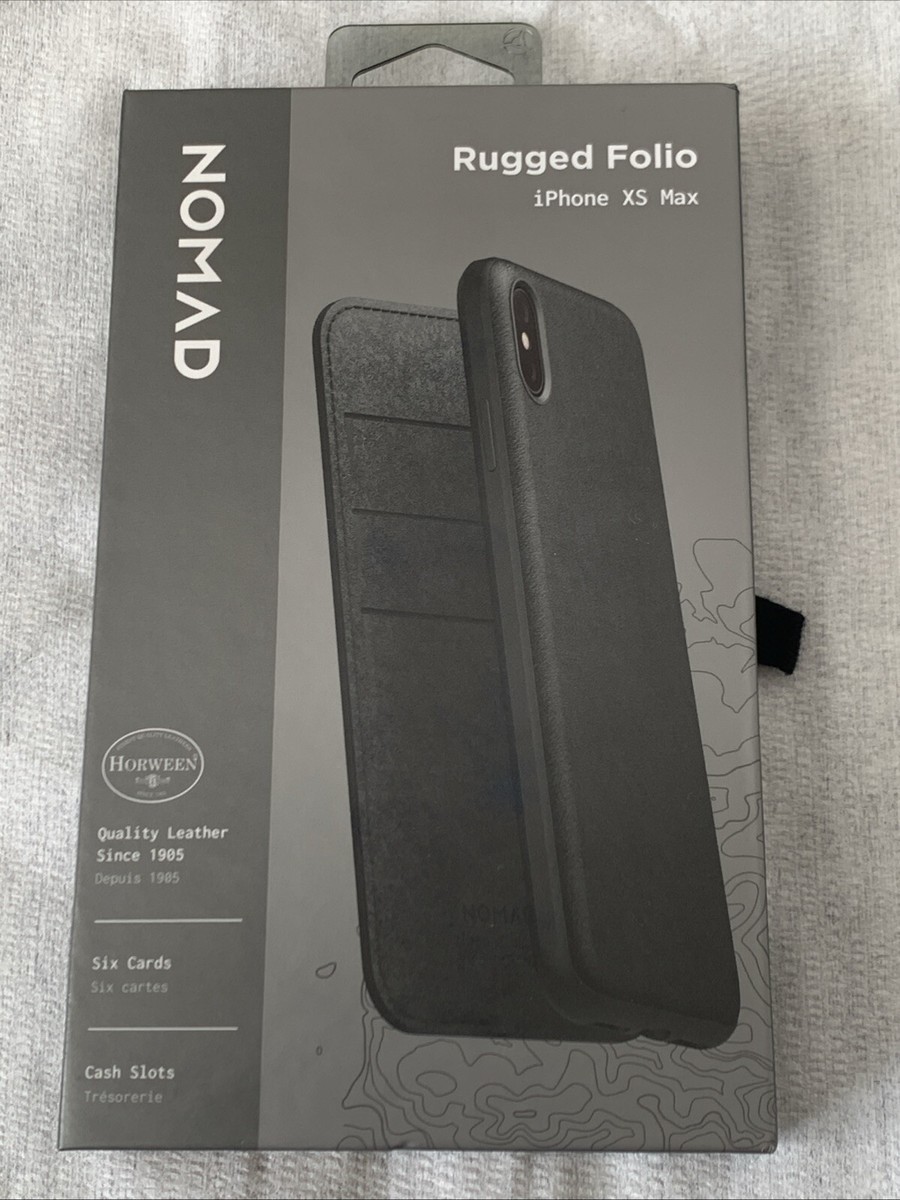 Horween Leather Nomad Xs Max Nomad Leather Folio Case Black