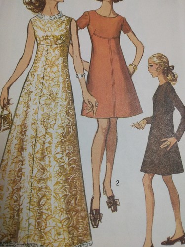 Wedding Event Dress 12 Simplicity 8498 Sewing Pattern VTG 70s Empire High Waist - Picture 2 of 7