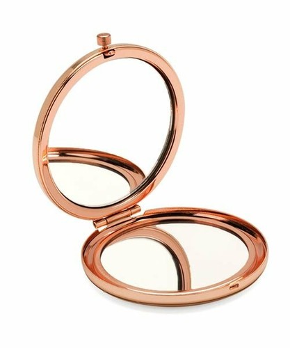 Specchio tascabile compatto oro rosa personalizzato floreale gufo/compleanno/regalo damigella - Foto 3 di 3