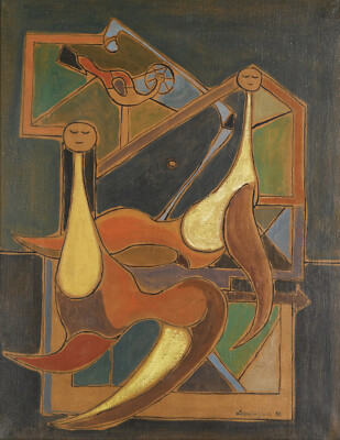 Oscar Dominguez - Deux Femmes Two Women (1951) Signed - 17'' x 22'' Fine Art Print